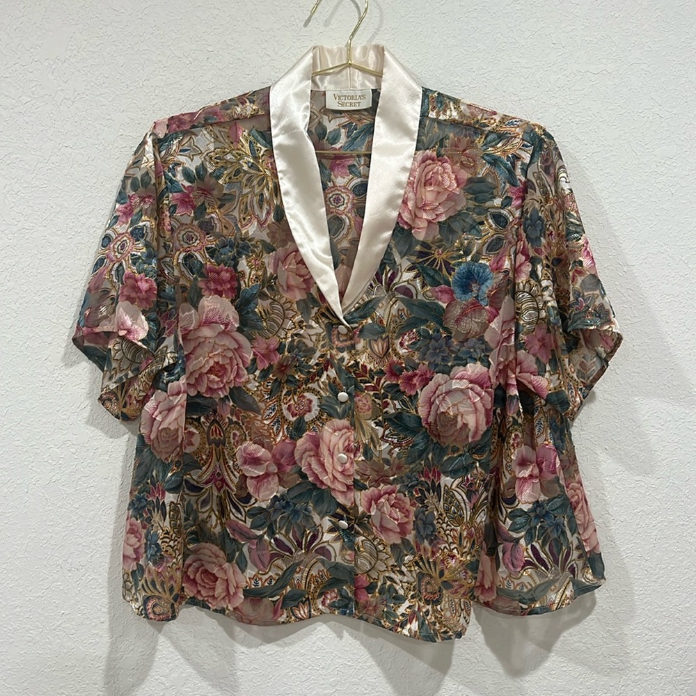 Victoria’s Secret vintage night top blouse floral